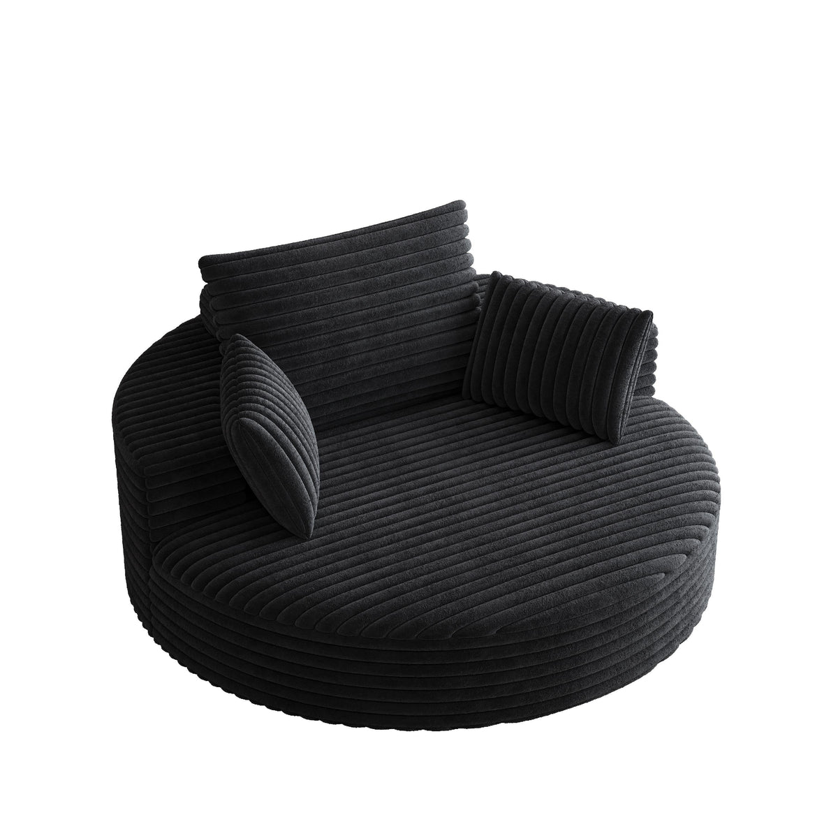 Einzelsessel mit Cord-Chenille-Bezug und Schaumstoffpolsterung, drehbar