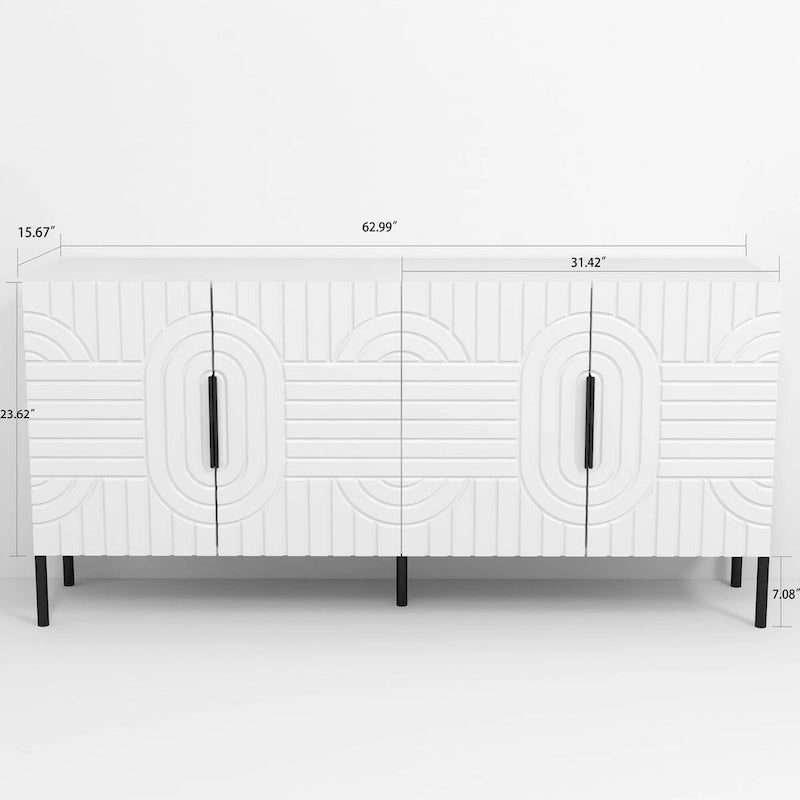 Chic Elegance witte tv-kast van 63 inch - geschikt voor tv's tot 65 inch - 63 inch breed