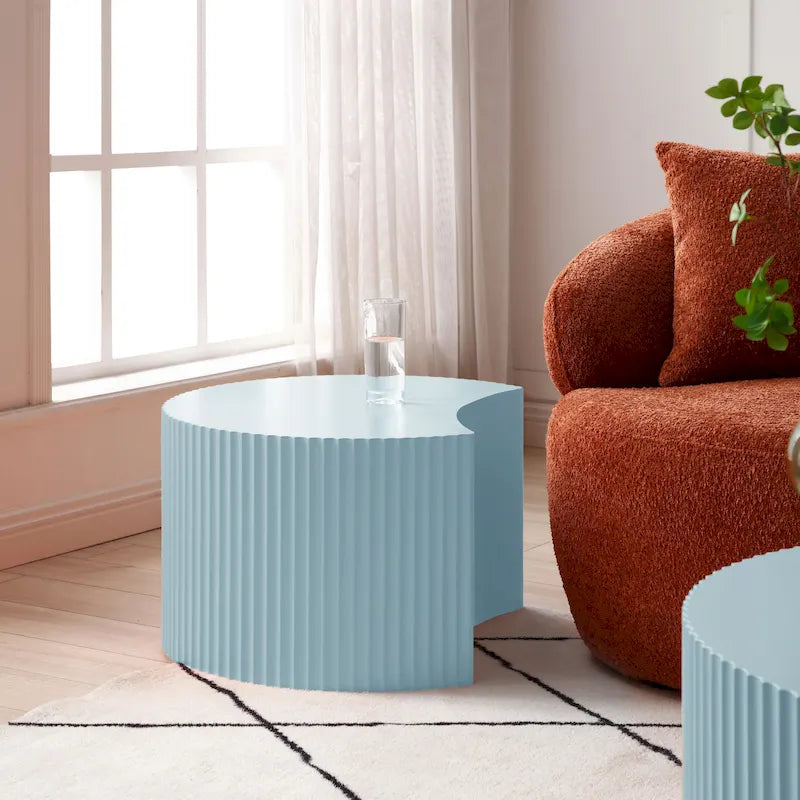 Moderne glamoureuze ronde nesting-bijzettafelset voor de woonkamer (set van 2), niet gemonteerd
