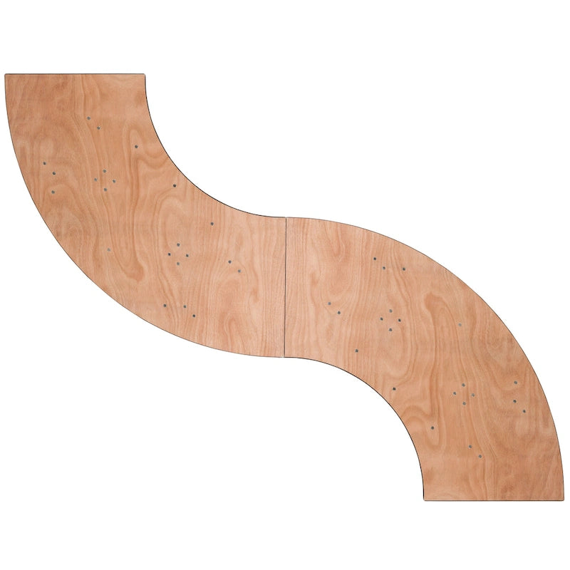 4-Fuß-Serpentinen-Banketttisch aus Holz, klappbar - 24W x 48D x 30.25H - 24W x 48D x 30.25H