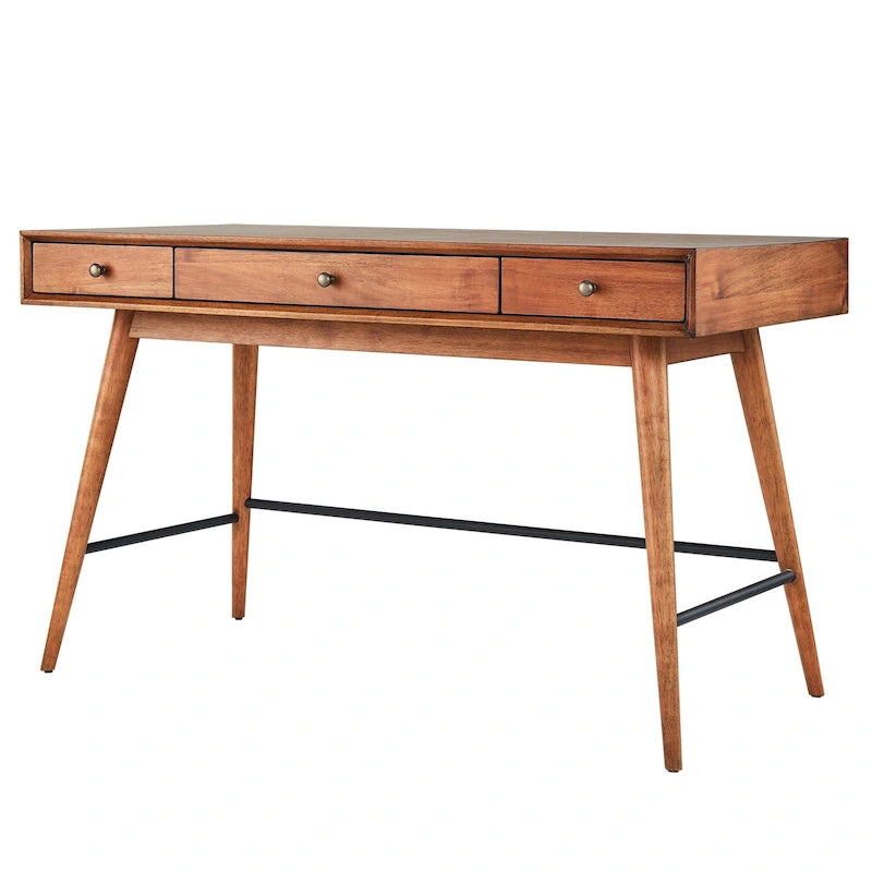 Schreibtisch aus Holz „Aksel“ mit 3 Schubladen von iNSPIRE Q Modern