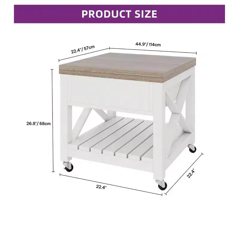 Table basse carrée 3-en-1 à plateau relevable, avec roulettes et tabourets, table à manger multifonction à 2 niveaux avec rangements cachés et ouverts, pour salon et salle à manger