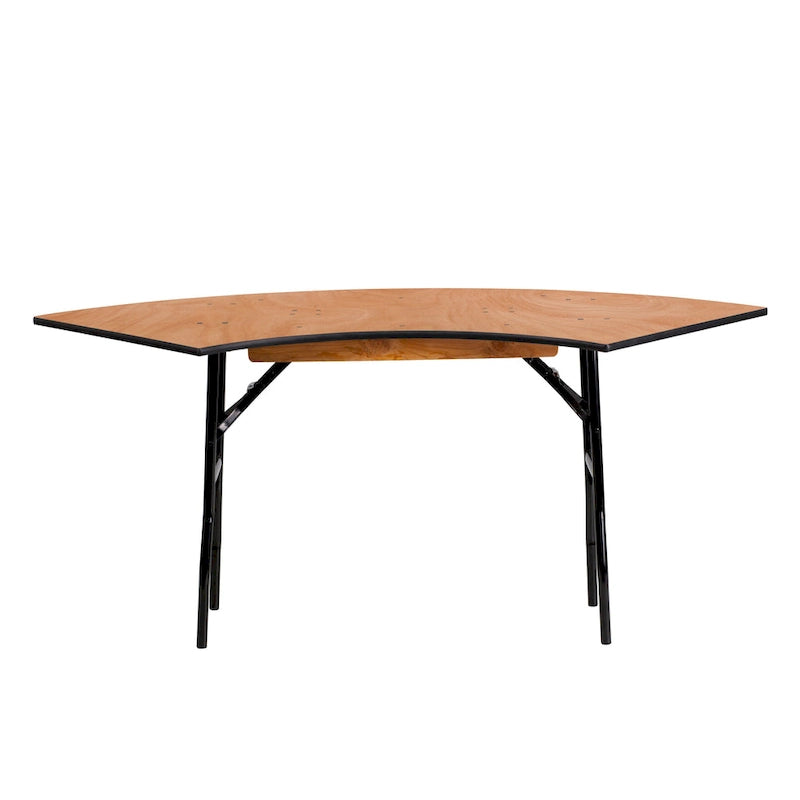 4-Fuß-Serpentinen-Banketttisch aus Holz, klappbar - 24W x 48D x 30.25H - 24W x 48D x 30.25H