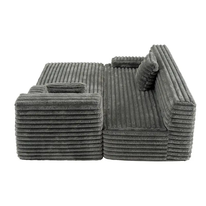 Cloud-Ecksofa, modernes Polstersofa mit 2 Zierkissen, frei kombinierbares Sofa, modulares Ecksofa in L-Form