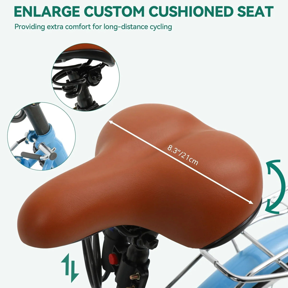 Vélo de ville Moasis24/ 26 à 7 vitesses, cadre ouvert réglable, vélo de déplacement
