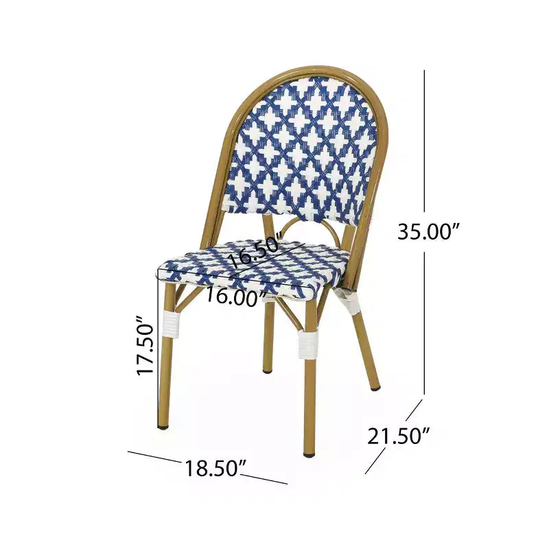 Christopher Knight Home Baron Bistrostühle aus geflochtenem Rattan mit Aluminiumgestell (4er-Set)