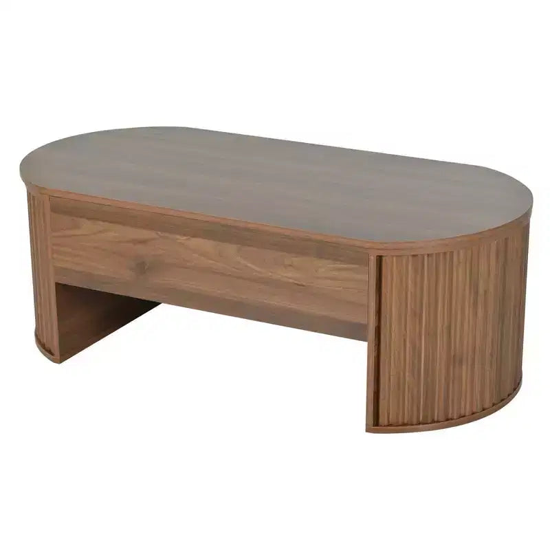 Salontafel van 47.2 met hefblad, ovale houten middentafel met verborgen opbergruimte, moderne cocktailtafel voor de woonkamer, slaapkamer of het kantoor