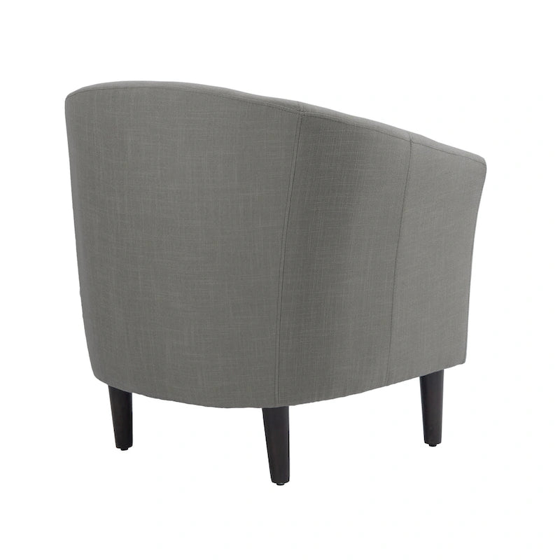 Poltrone d'accento moderne a barile, accoglienti, con braccioli, stile club