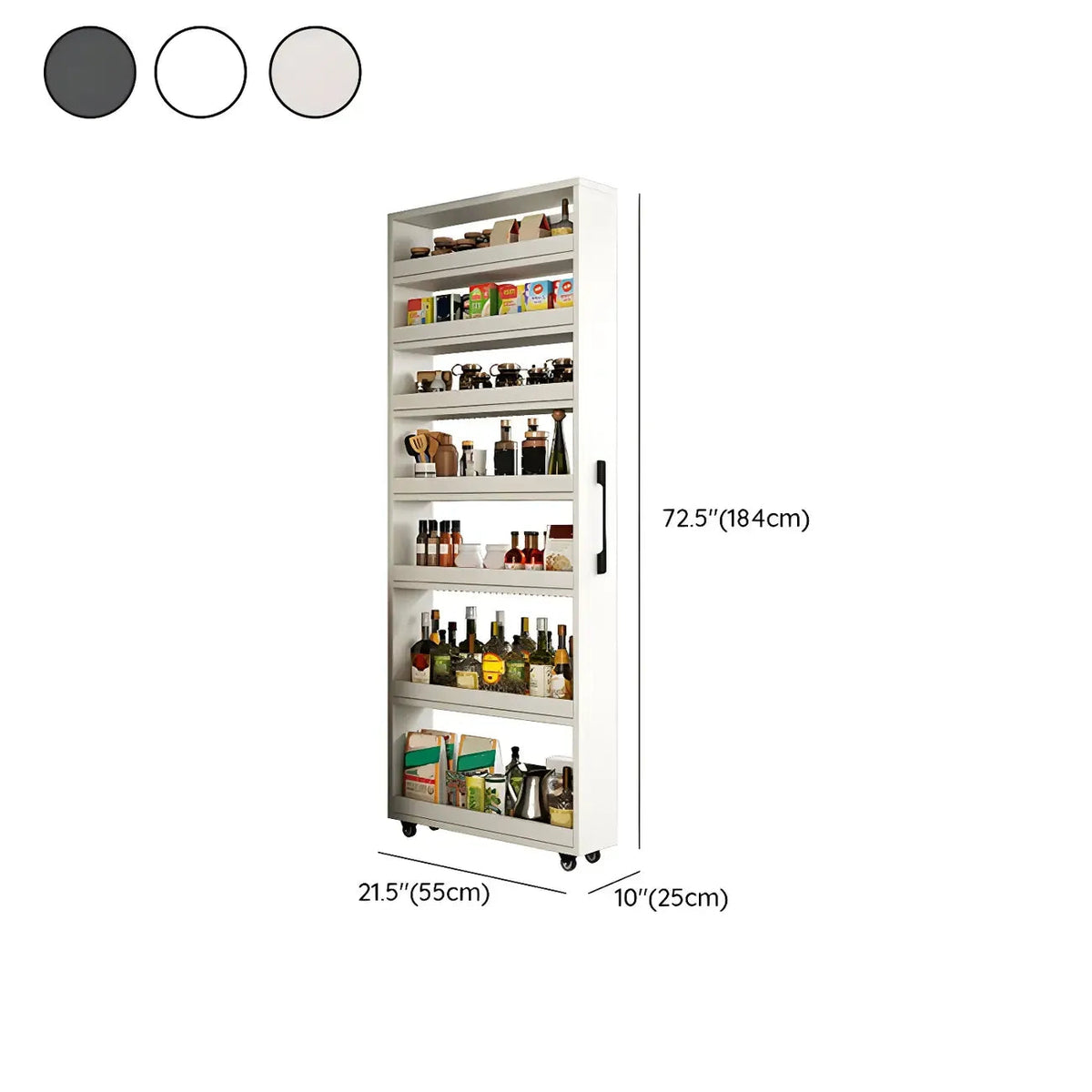 Moderner Buffet-Tisch aus Holz mit offenen Regalen und Rollen