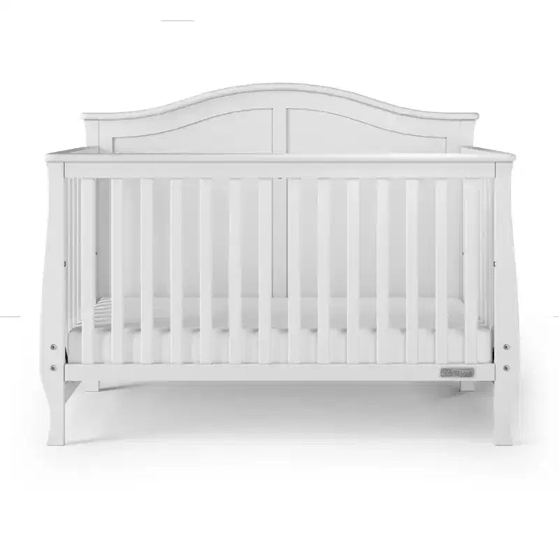 Lit bébé convertible 4-en-1, transformable en lit de jour, lit pour tout-petit et lit double, avec 3 positions de matelas et une finition sans danger pour bébé