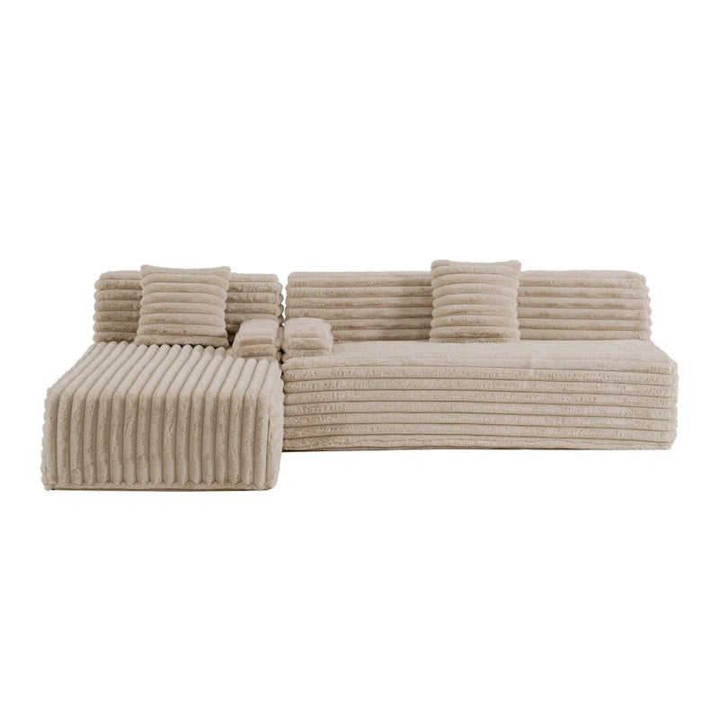 Cloud-Ecksofa, modernes Polstersofa mit 2 Zierkissen, frei kombinierbares Sofa, modulares Ecksofa in L-Form