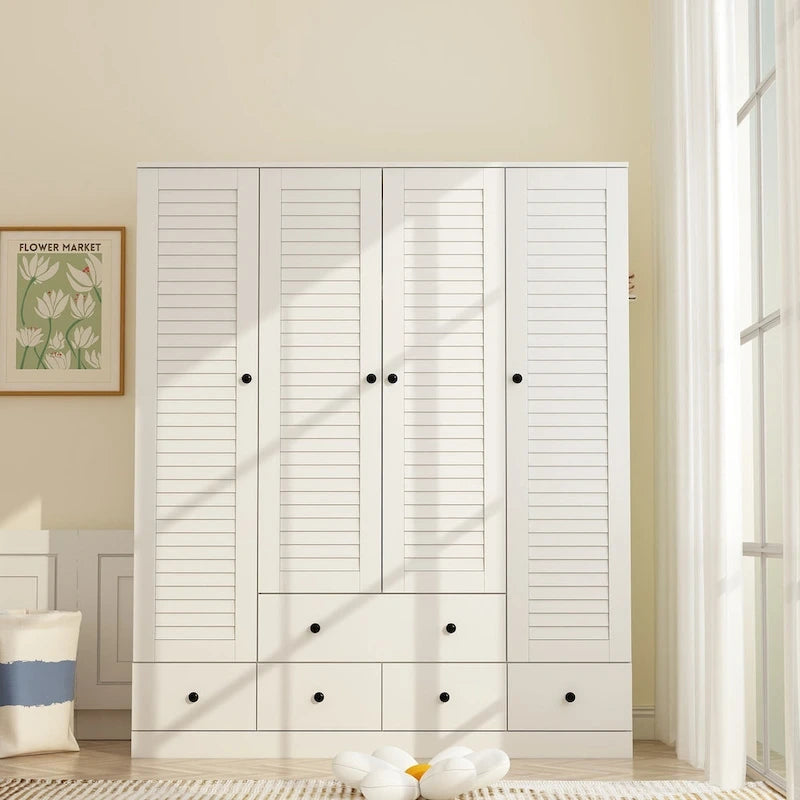 Kleiderschrank für Schlafzimmer mit Kleiderstange und Schublade