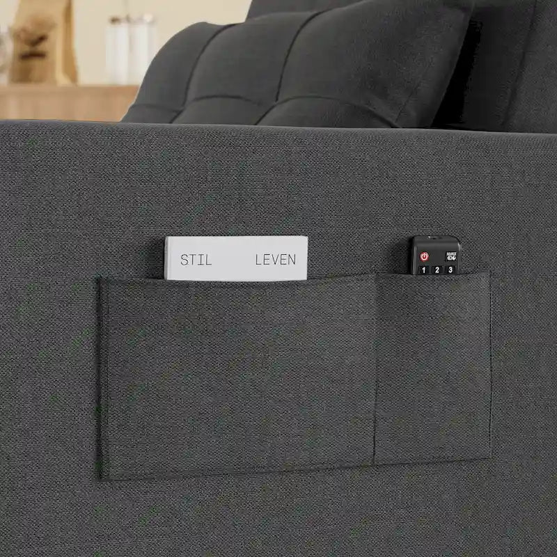 3-in-1-Ausziehbarer Schlafsessel mit Schlaffunktion, umwandelbares, verstellbares und faltbares Polstersofa