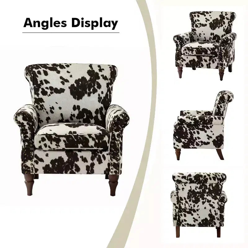 Araceli traditionele houten fauteuil met bloemenstof, hoge rugleuning met vleugels en siernagels| ART OF LIVING DESIGNS