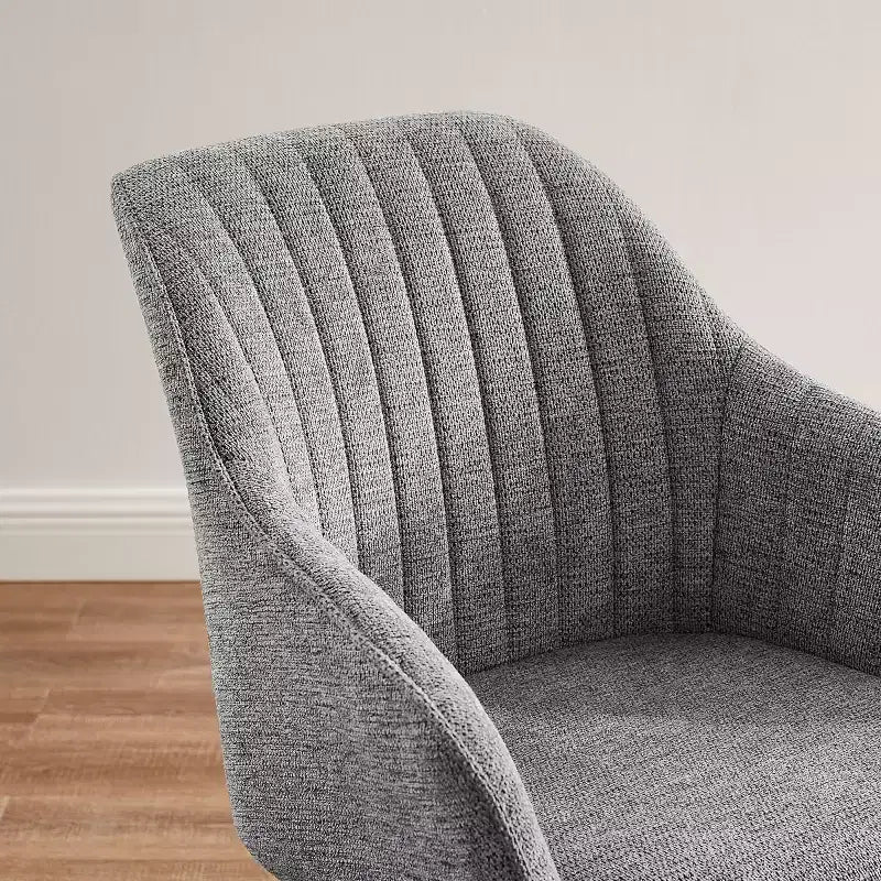 Art Leon comfortabele draaibare fauteuil van stof met poten van massief eikenhout