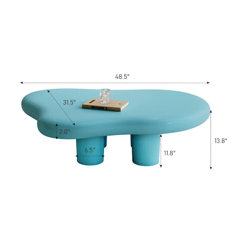 48.5 moderner Couchtisch in Wolkenform mit 4 Beinen