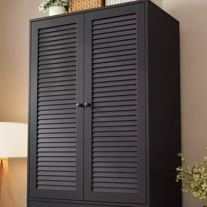 COZONY kledingkast met 3 laden en 2 deuren, moderne houten kast voor de slaapkamer, stevige witte kledingkast