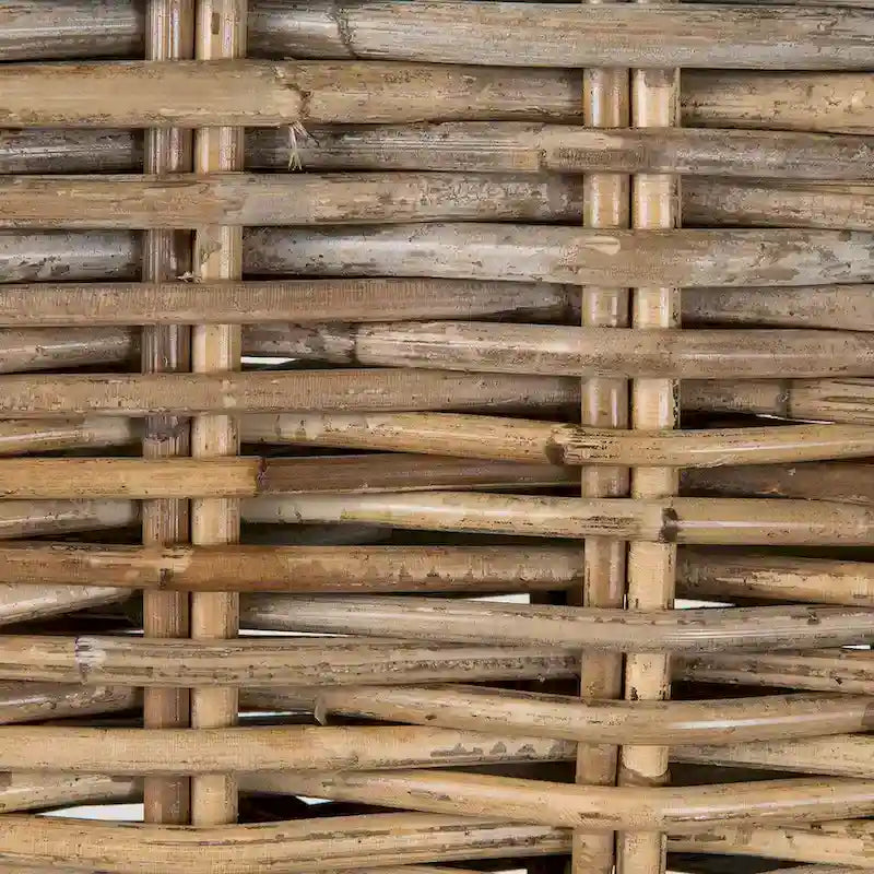 Rattan-Hocker mit Kissen in Grau-Waschoptik von East at Main