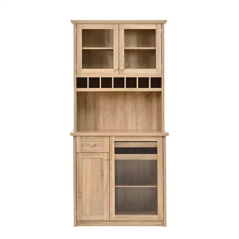 Küchenvorratsschrank, 75 hoch, mit Glastüren