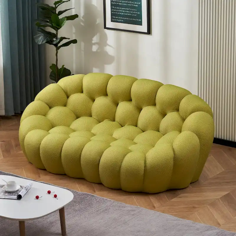 Canapé bulle incurvé paresseux 2 places, en forme de nid d’abeille, avec tissu textile 3D, pour salon, appartement