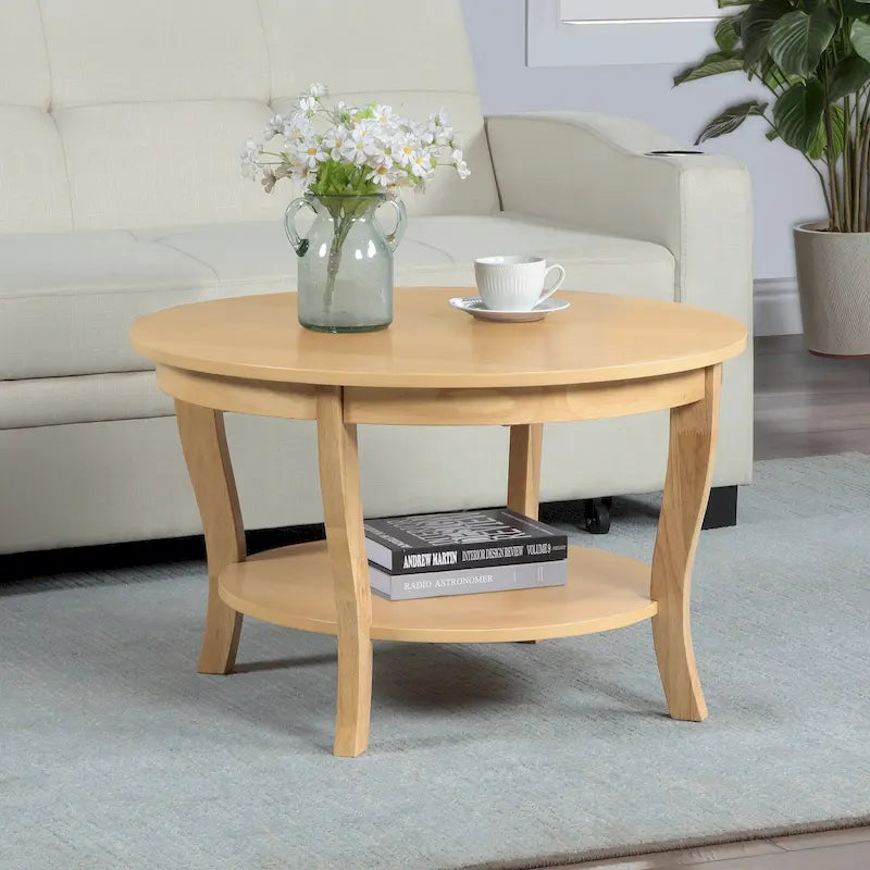 Runder Couchtisch mit Ablage aus der American-Heritage-Kollektion von Convenience Concepts