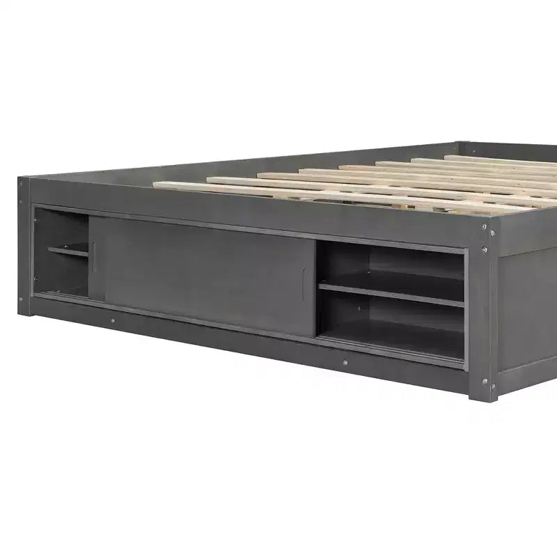 Struttura letto contenitore Whisen Queen con 4 cassetti e vano contenitore nella pediera