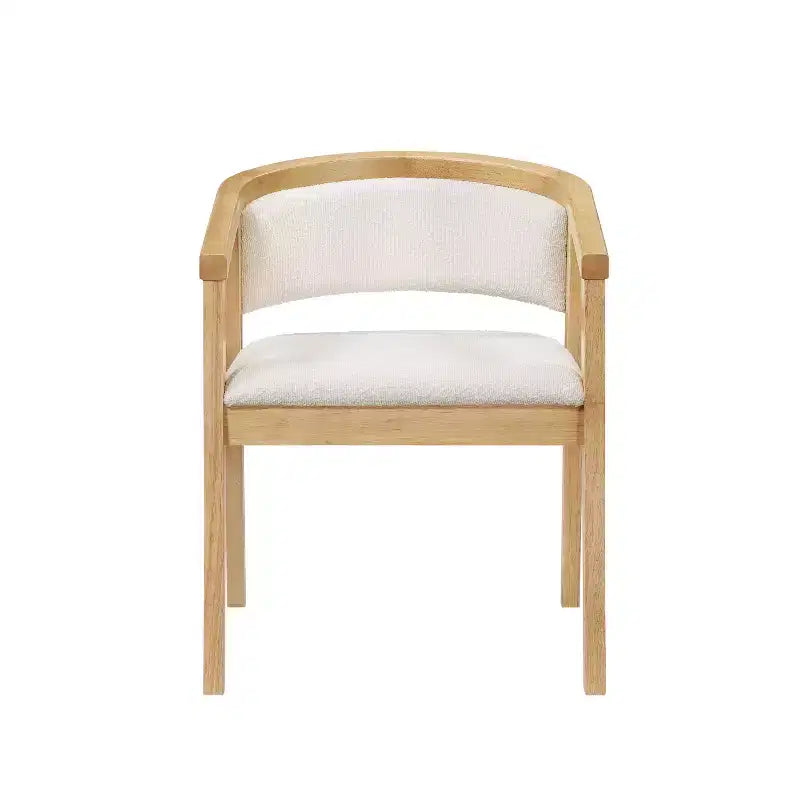 Ensemble de salle à manger Simon 5 pièces, en hévéa, style moderne du milieu du siècle, avec chaises revêtues de bouclé, de Christopher Knight Home