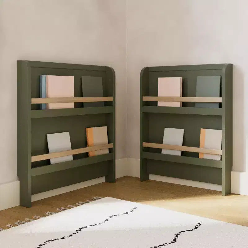 Lit de bébé convertible 4-en-1 avec tiroir et bibliothèques amovibles, sommier réglable