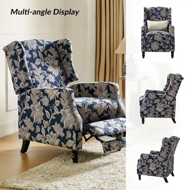 Handmatige relaxfauteuil in mid-century modern-stijl met wingback-ontwerp