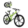 Opvouwbare mountainbike van 26 met volledige vering, aandrijving met 21 versnellingen, schijfremmen en frame van hoogwaardig koolstofstaal voor volwassen mannen en vrouwen