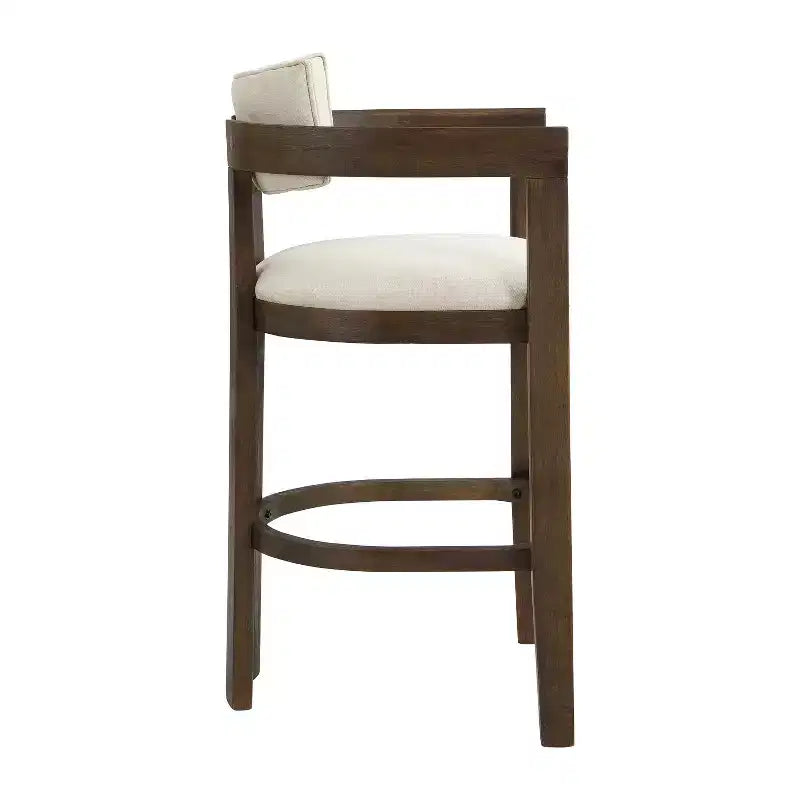 Tabouret de bar rembourré en hévéa Christopher Knight Home Peyton avec dossier ouvert incurvé (lot de 2)