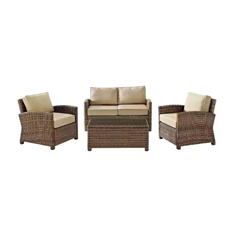 4-teiliges Outdoor-Lounge-Set aus Rattan - Crosley