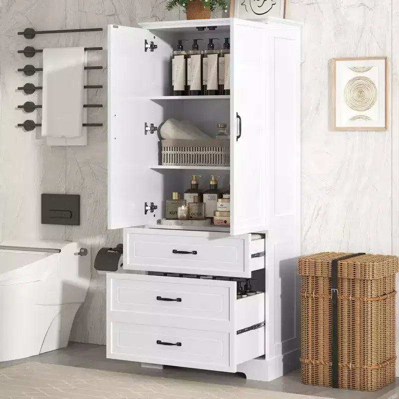 Mobile contenitore da bagno, mobile autoportante con ripiano regolabile, 2 cassetti e 2 ante per bagno, ufficio domestico, cucina, soggiorno e camera da letto