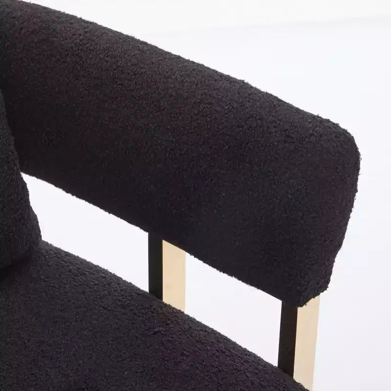 Set van 2 moderne gestoffeerde fauteuils met gouden metalen poten voor woonkamer, slaapkamer of kantoor