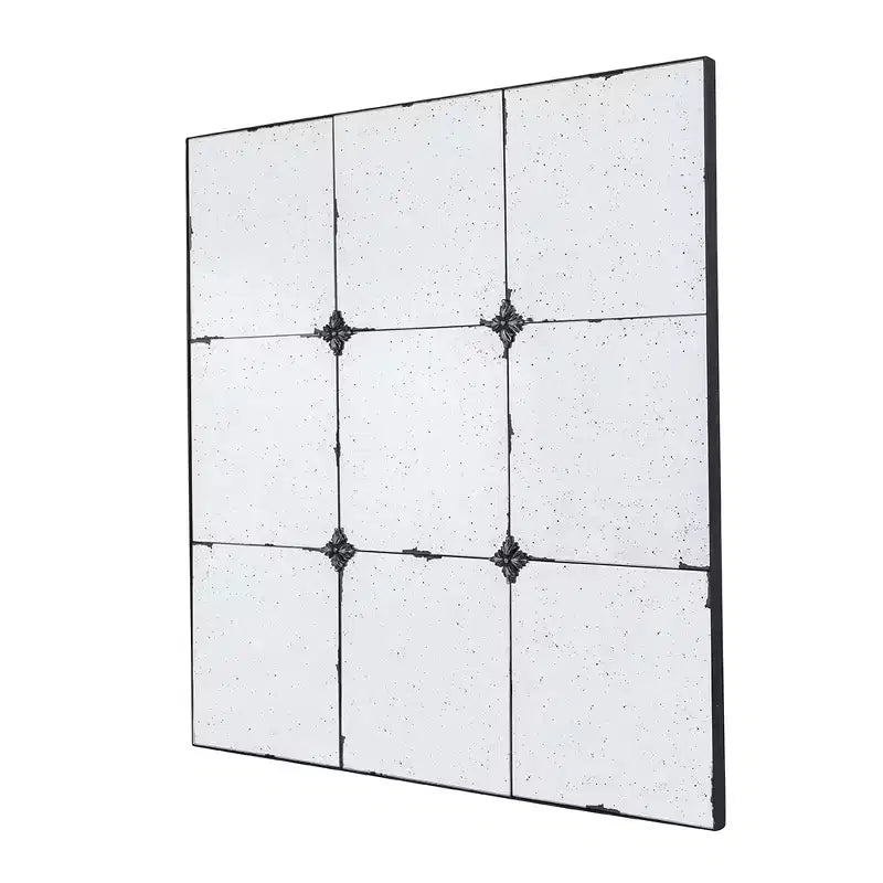 Specchio da parete 36 x 36 pollici con pannelli in vetro anticato tradizionale