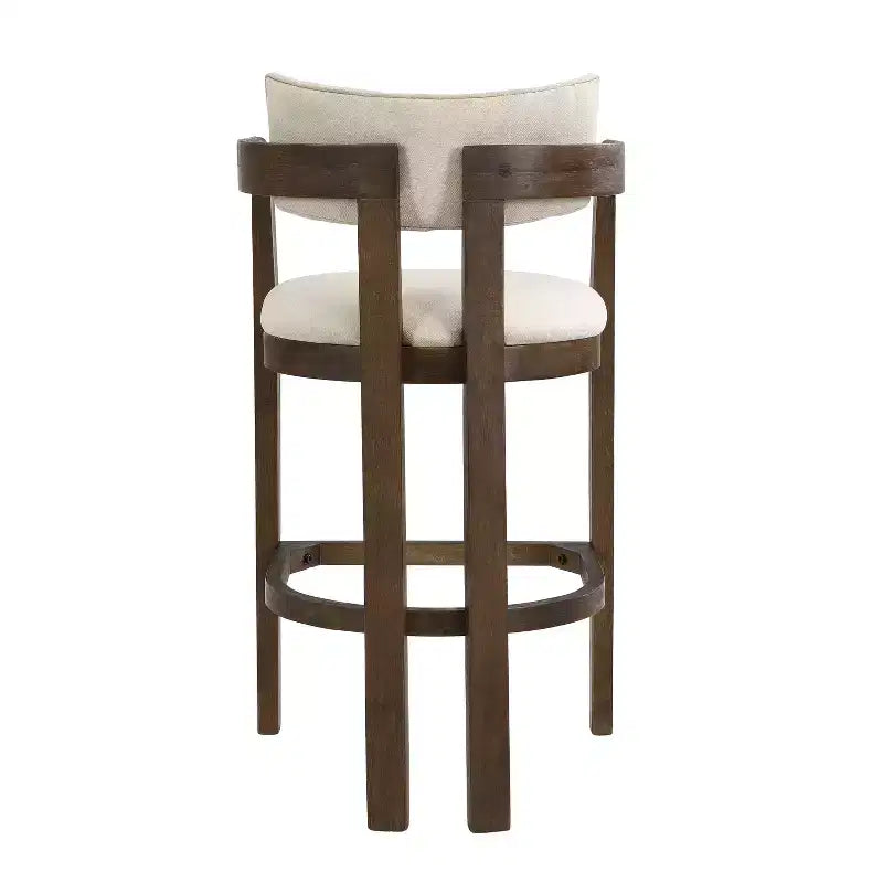 Tabouret de bar rembourré en hévéa Christopher Knight Home Peyton avec dossier ouvert incurvé (lot de 2)