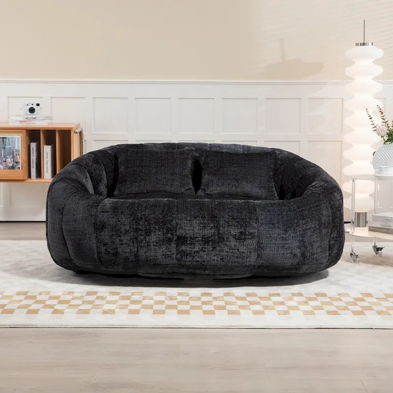 GDFStudio - Divano relax a 2 posti Laurel in ciniglia con schiuma ad alta densità e comfort extra