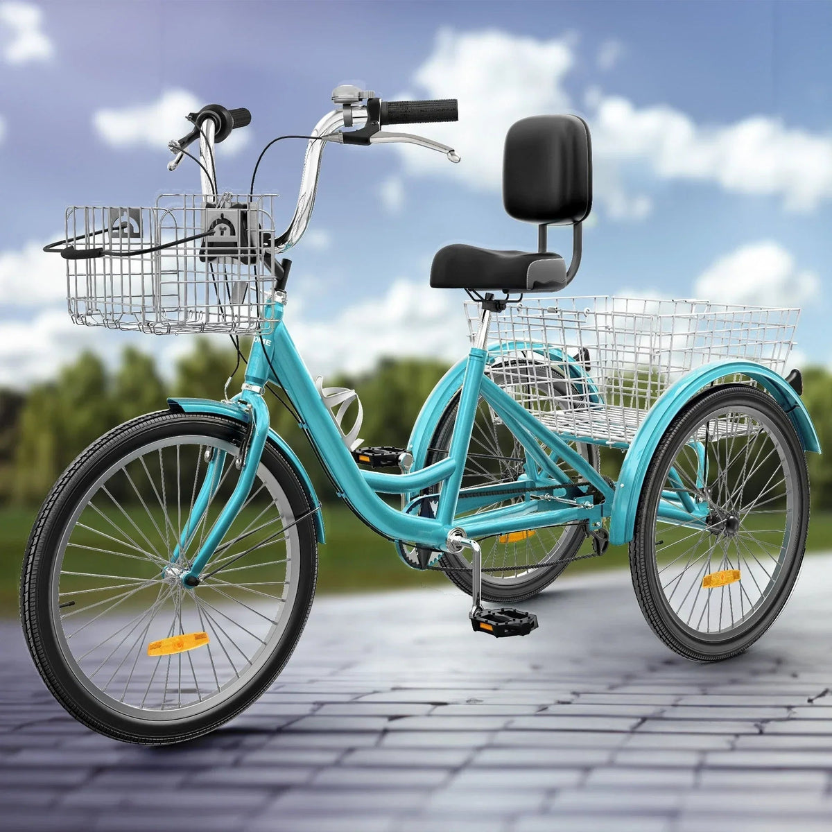 Tricycle pour adultes de 26 pouces, vélo à 3 roues, 7 vitesses