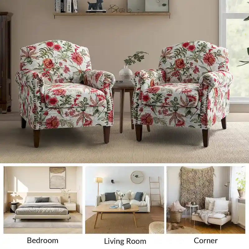 Giampiero fauteuil voor de woonkamer met siernagels, set van 2, van HULALA HOME
