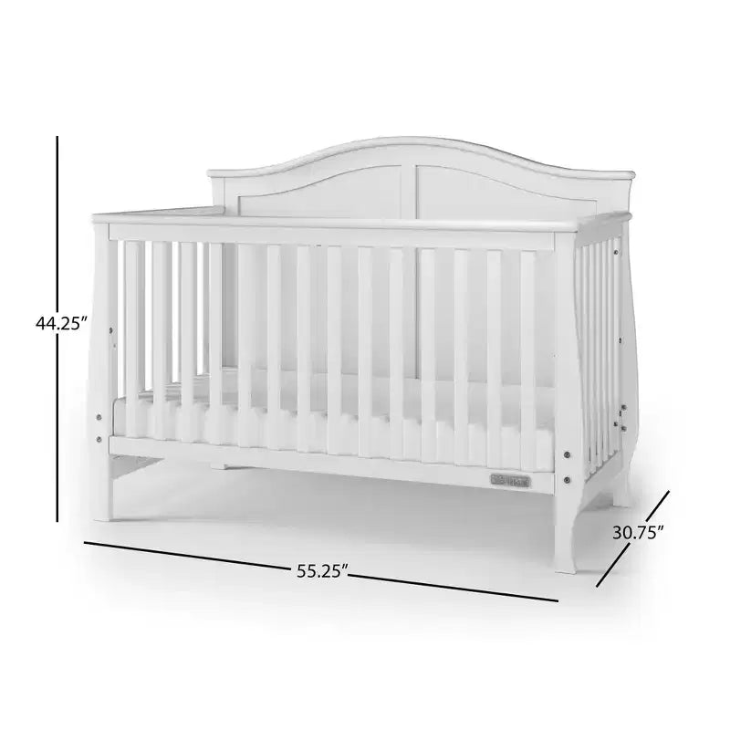 Lit bébé convertible 4-en-1, transformable en lit de jour, lit pour tout-petit et lit double, avec 3 positions de matelas et une finition sans danger pour bébé