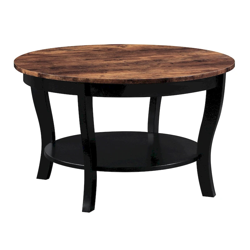 Tavolino rotondo Convenience Concepts American Heritage con ripiano