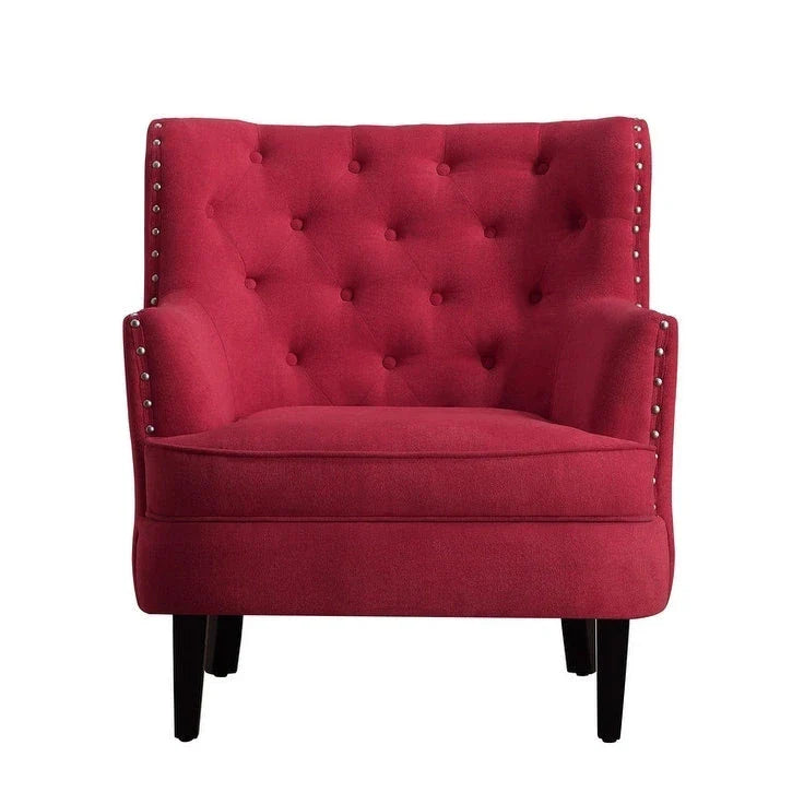 Poltrona decorativa Moser Bay Mignon in velluto/lino, larga 30, con schienale alto e bottoni
