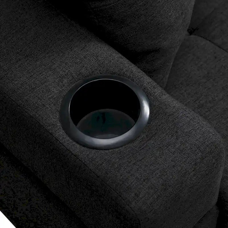 Wohnzimmer-Ecksofa mit L-förmiger Chaiselongue und Becherhalter