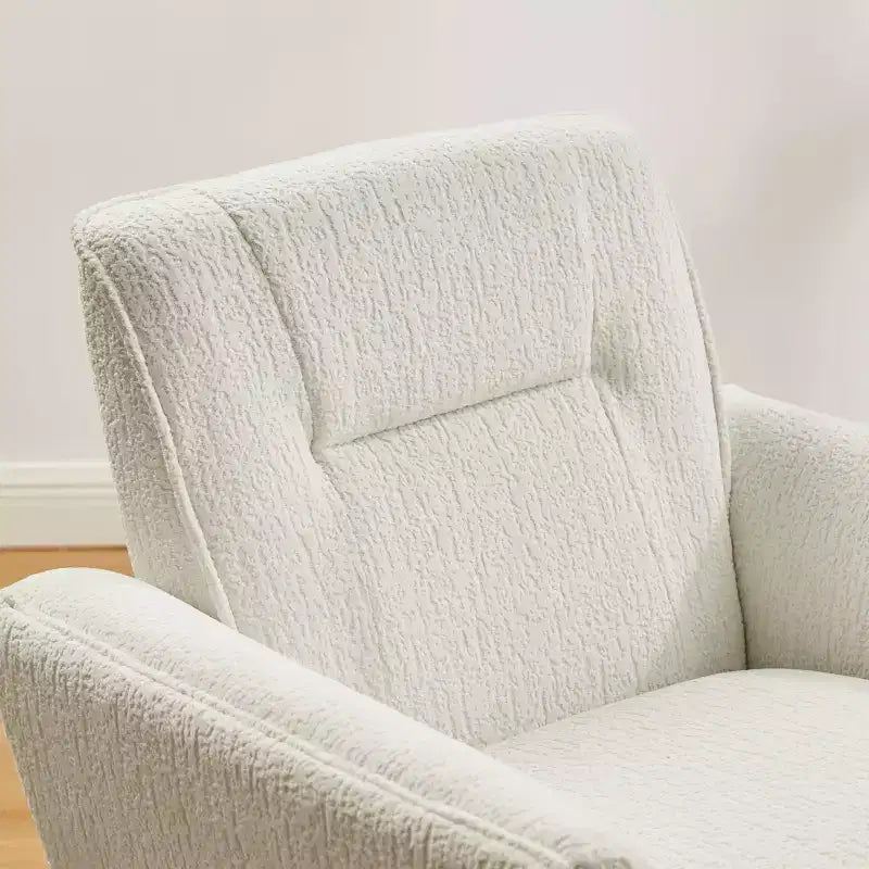 Fauteuil d'appoint confortable en flanelle jacquard Art Leon avec pieds en bois