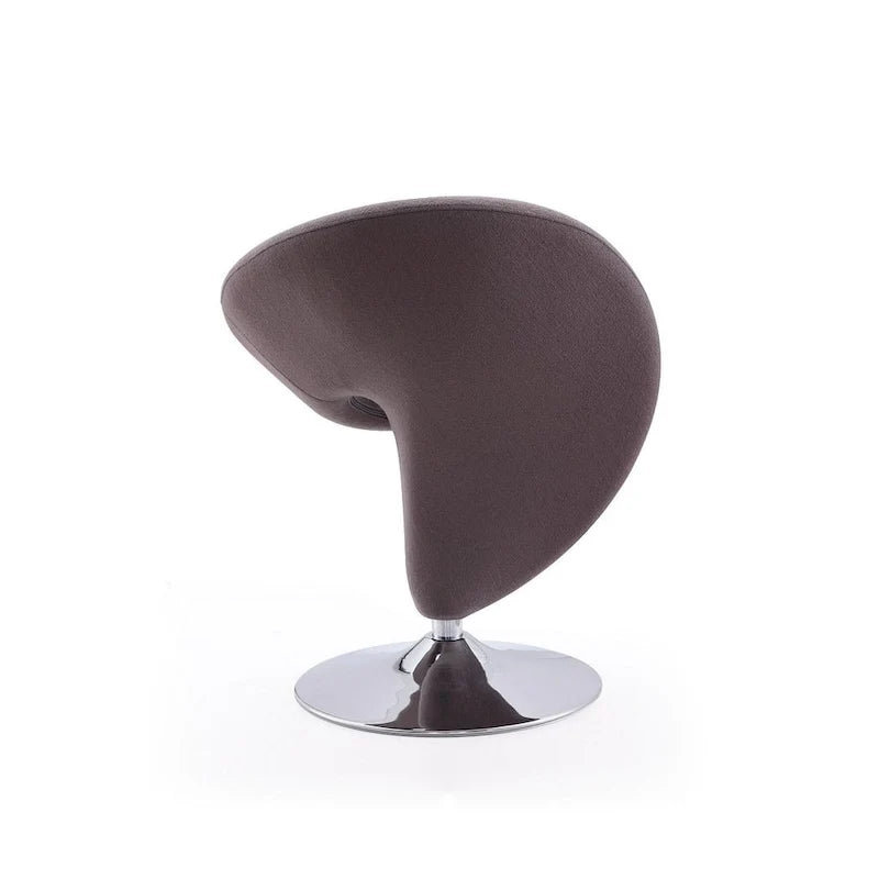Poltrona girevole decorativa Curl Manhattan Comfort in misto lana e cromo (set da 2)
