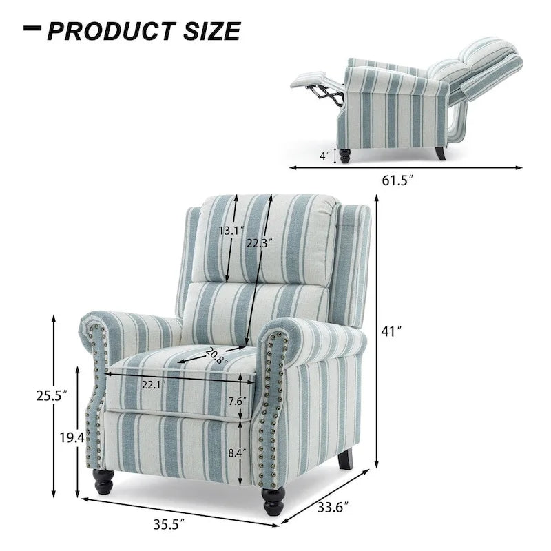 Set mit 2 modernen Relaxsesseln mit gepolstertem Sitz aus Kunstleder/Stoff