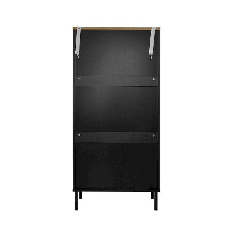 Schuhschrank mit 3 Metalltüren, freistehend