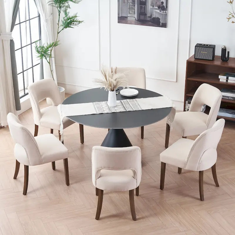 Set van 4 eetkamerstoelen met stoffen bekleding