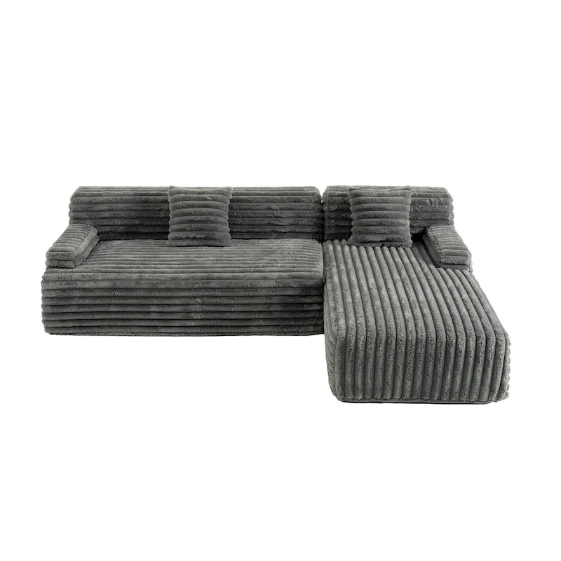 Cloud-Ecksofa, modernes Polstersofa mit 2 Zierkissen, frei kombinierbares Sofa, modulares Ecksofa in L-Form
