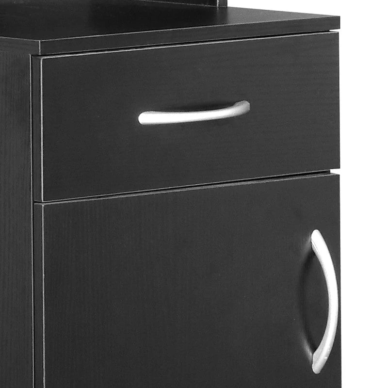 Hochschrank, Badezimmerschrank zur Wandmontage, schwarz